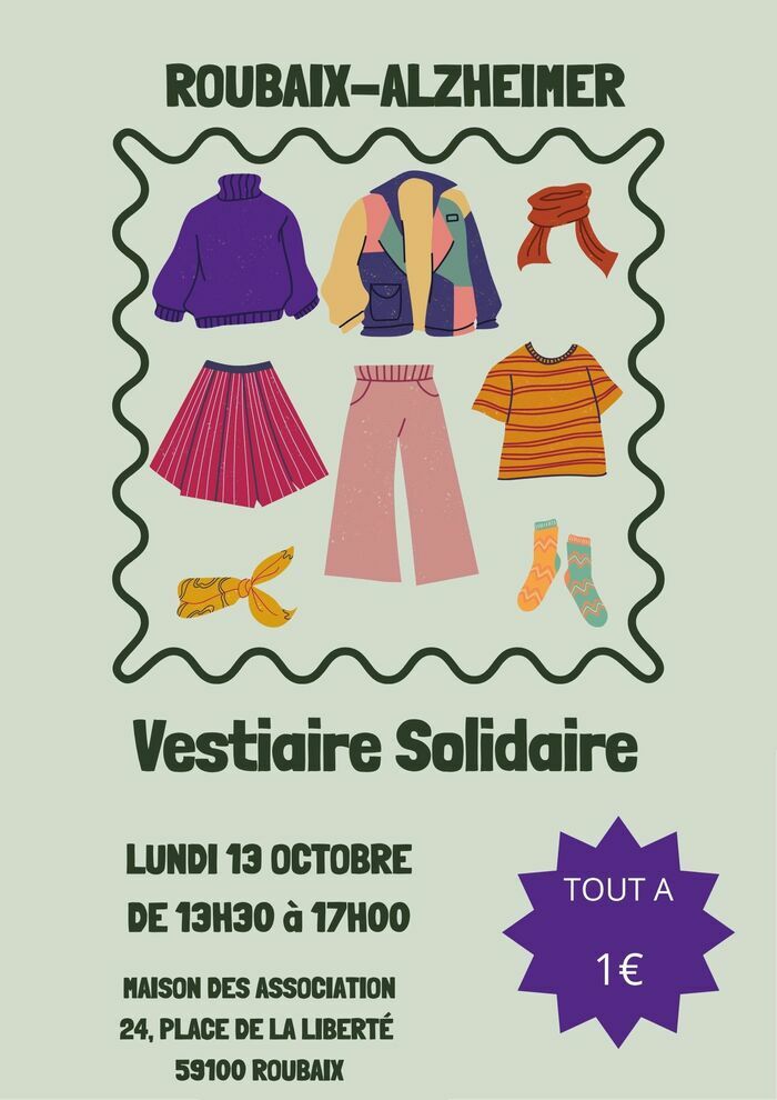 Vestiaire Solidaire tout à 1€organisé par Roubaix-Alzheimer