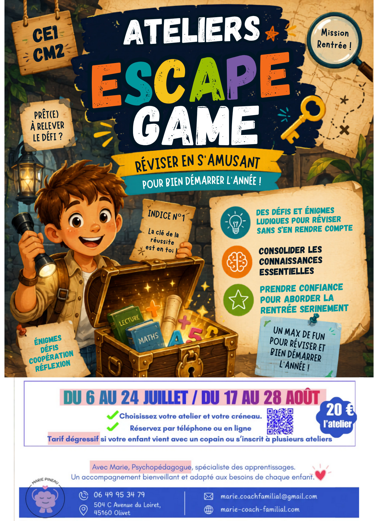Les ateliers de l'été à Olivet - Escape Game