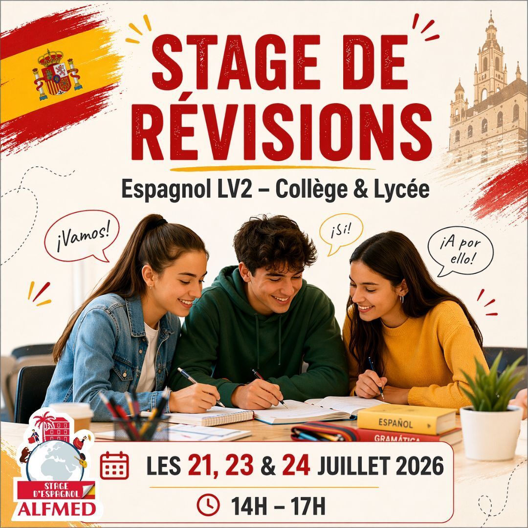 Stage de révisions Espagnol LV2 (15-18 ans) – Juillet 2026