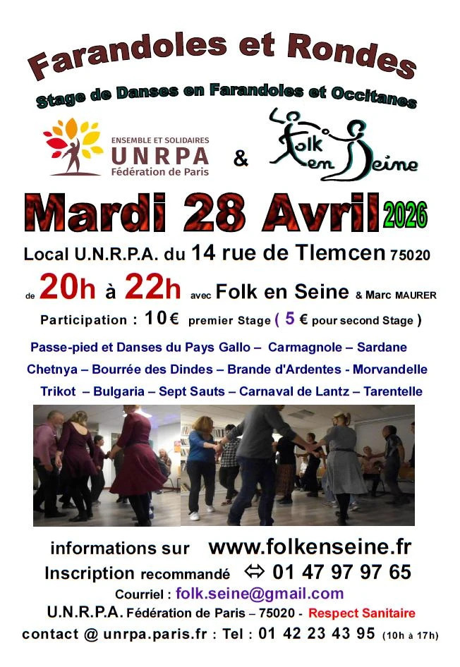 Stage de danses Farandoles et Rondes