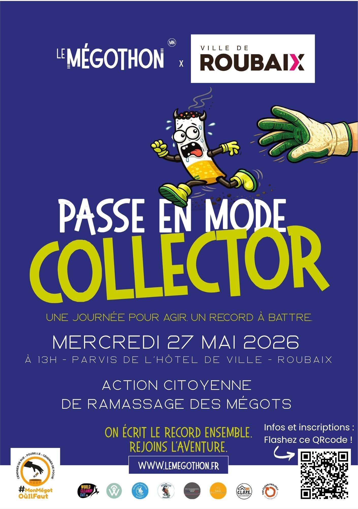 Mégothon Roubaix : action citoyenne de ramassage de mégots