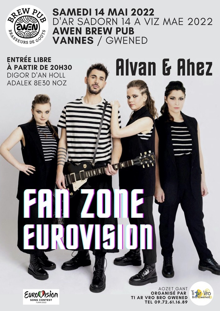 Le groupe Alvan & Ahez représente la France à l‘Eurovision. Leur chanson en breton a séduit au-delà des frontières. Venez suivre la finale en direct de Turin, au Awen Brew Pub.