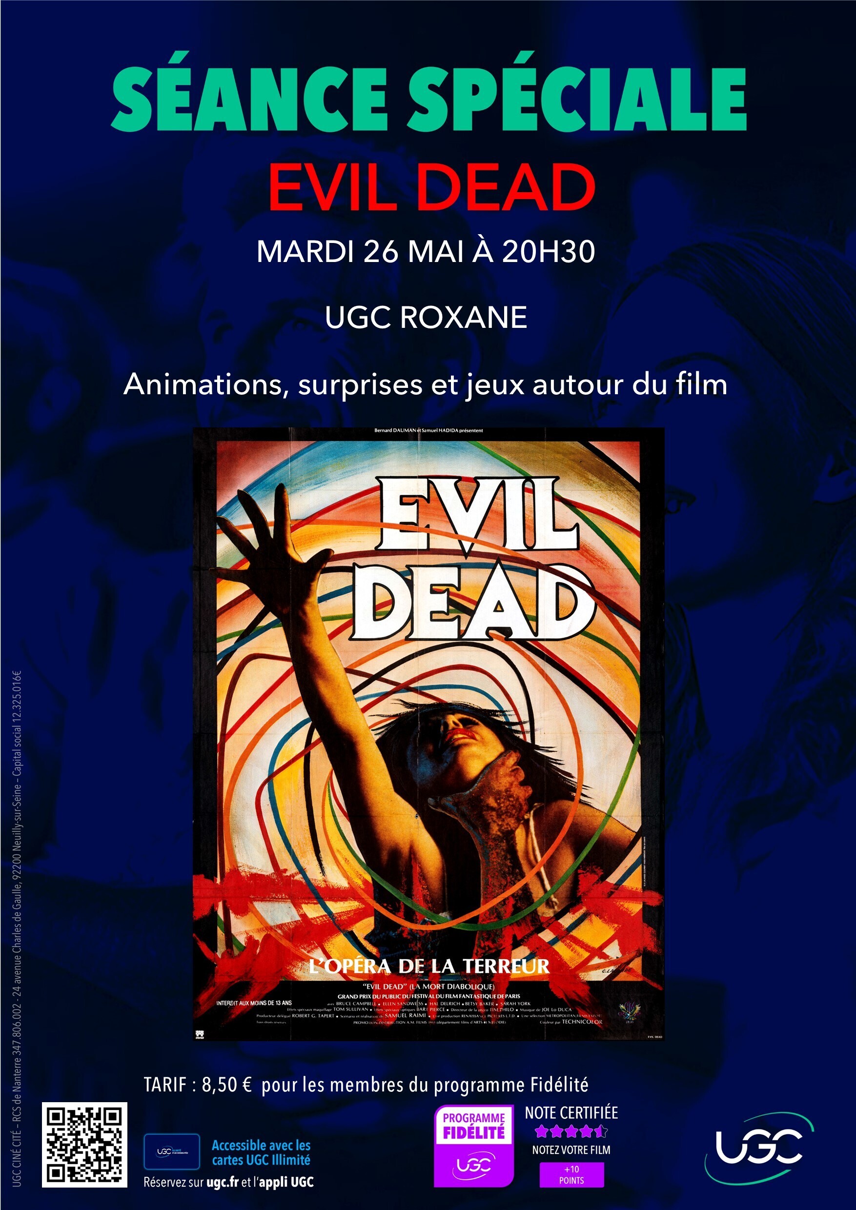 Soirée films de genre avec la projection de Evil Dead de Sam Raimi