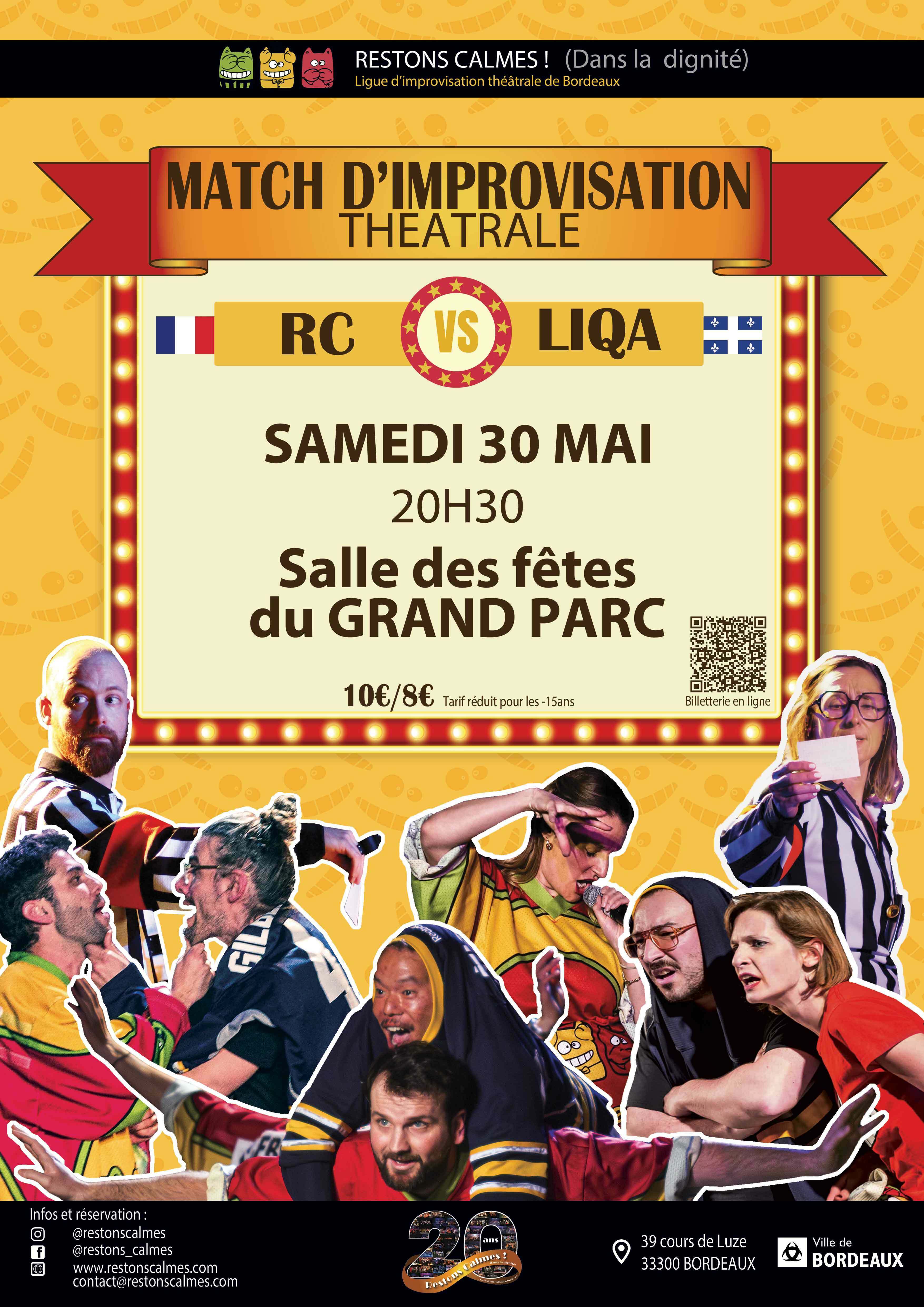 Match d’improvisation théâtrale : 20 ans de Restons Calmes !