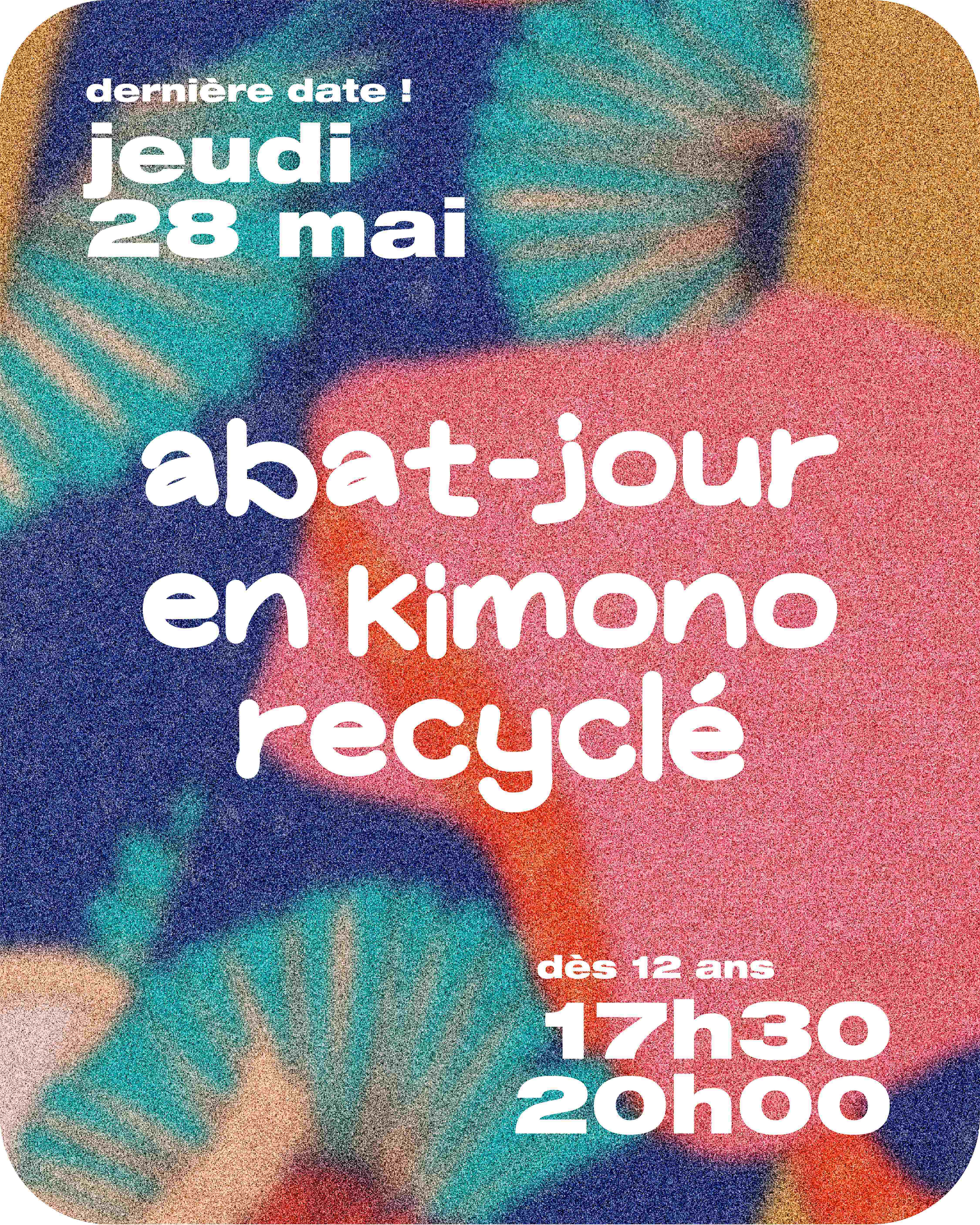Viens faire un abat jour en kimono recyclé !