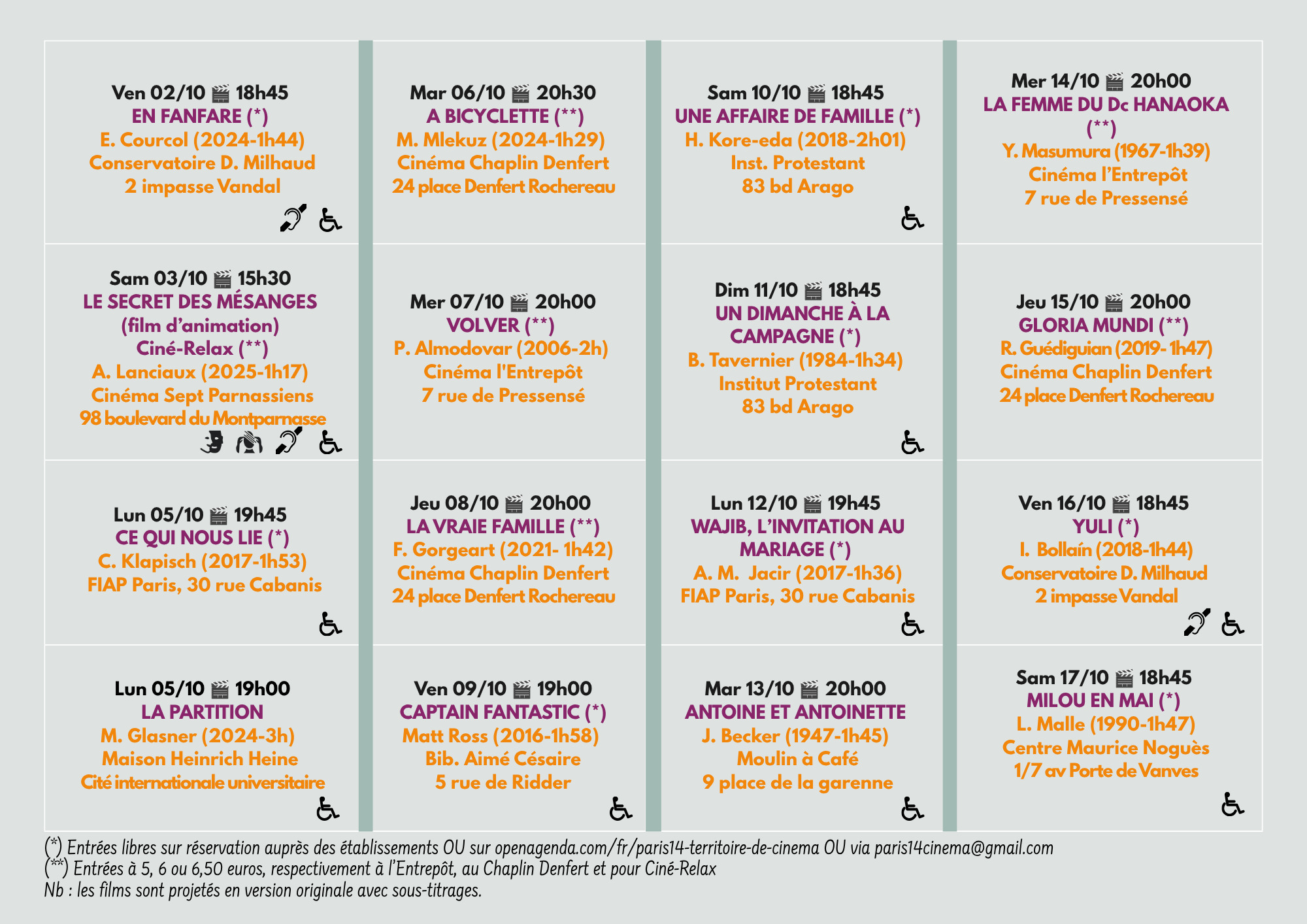 Programme de la 9è édition de notre Festival