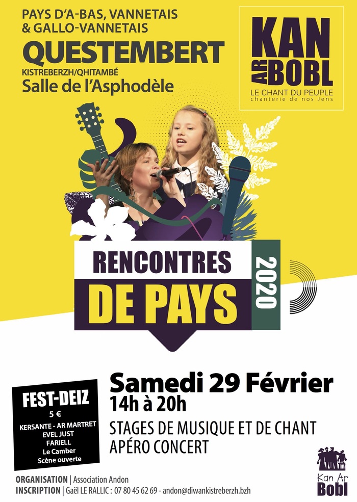 Sélections Kan ar Ar Bobl et Fest-Deiz Questembert le 29 février 2020