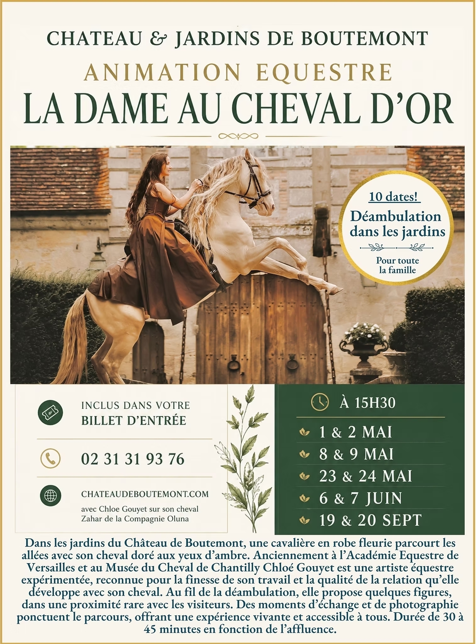 Animation équestre : la dame au cheval d'or