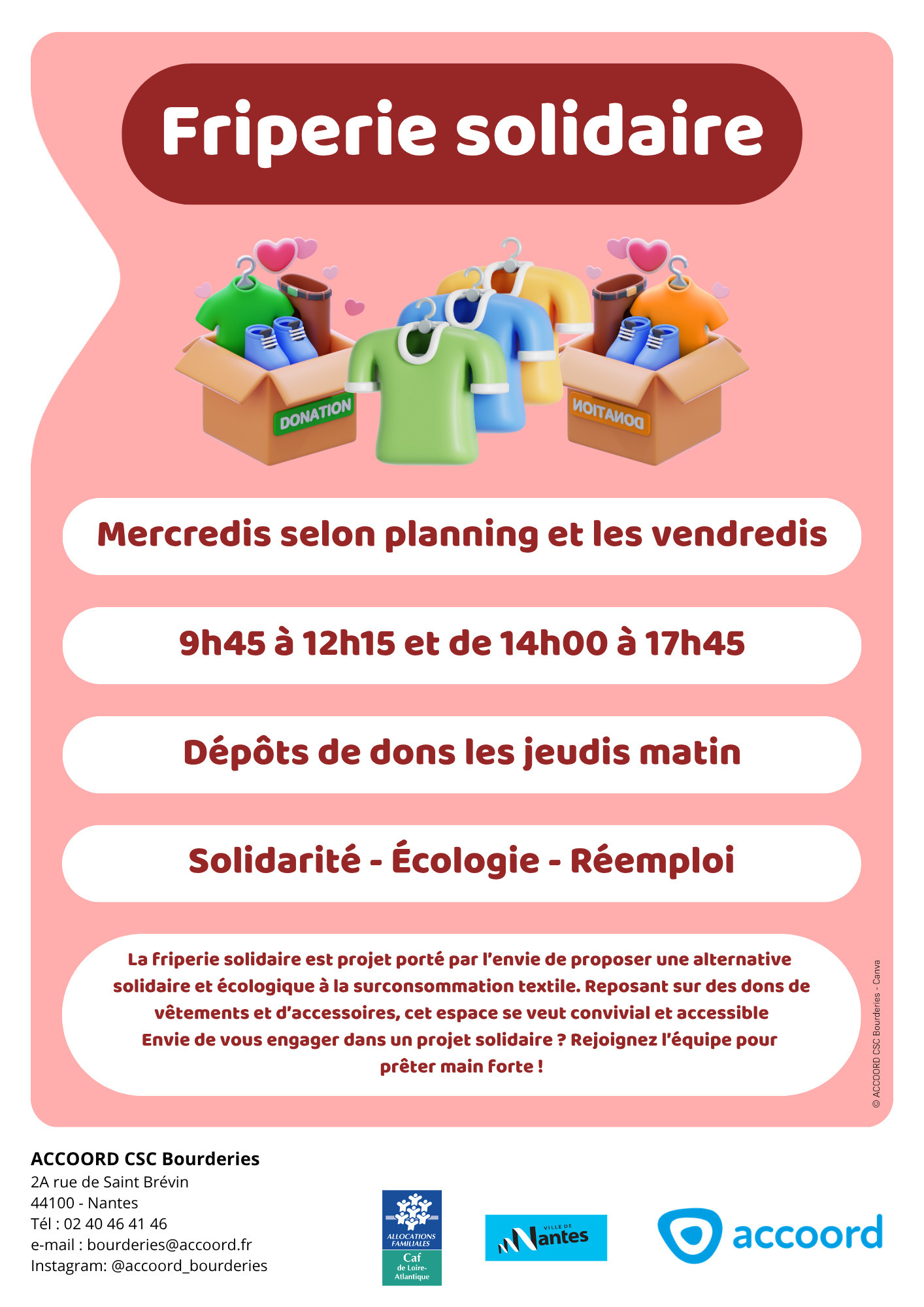 Friperie solidaire des Bourderies