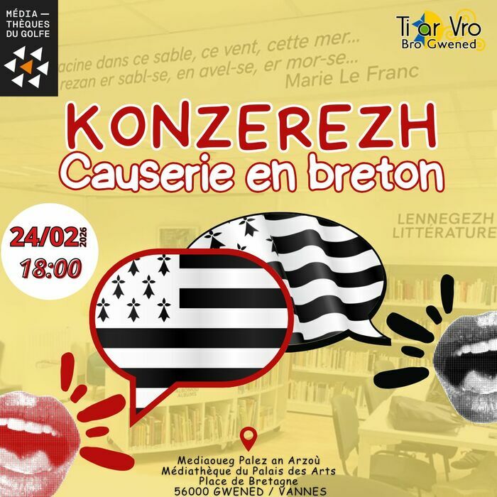 Venez partager un moment en breton, quel que soit votre niveau de langue ! Organisé avec Emglev Bro Gwened