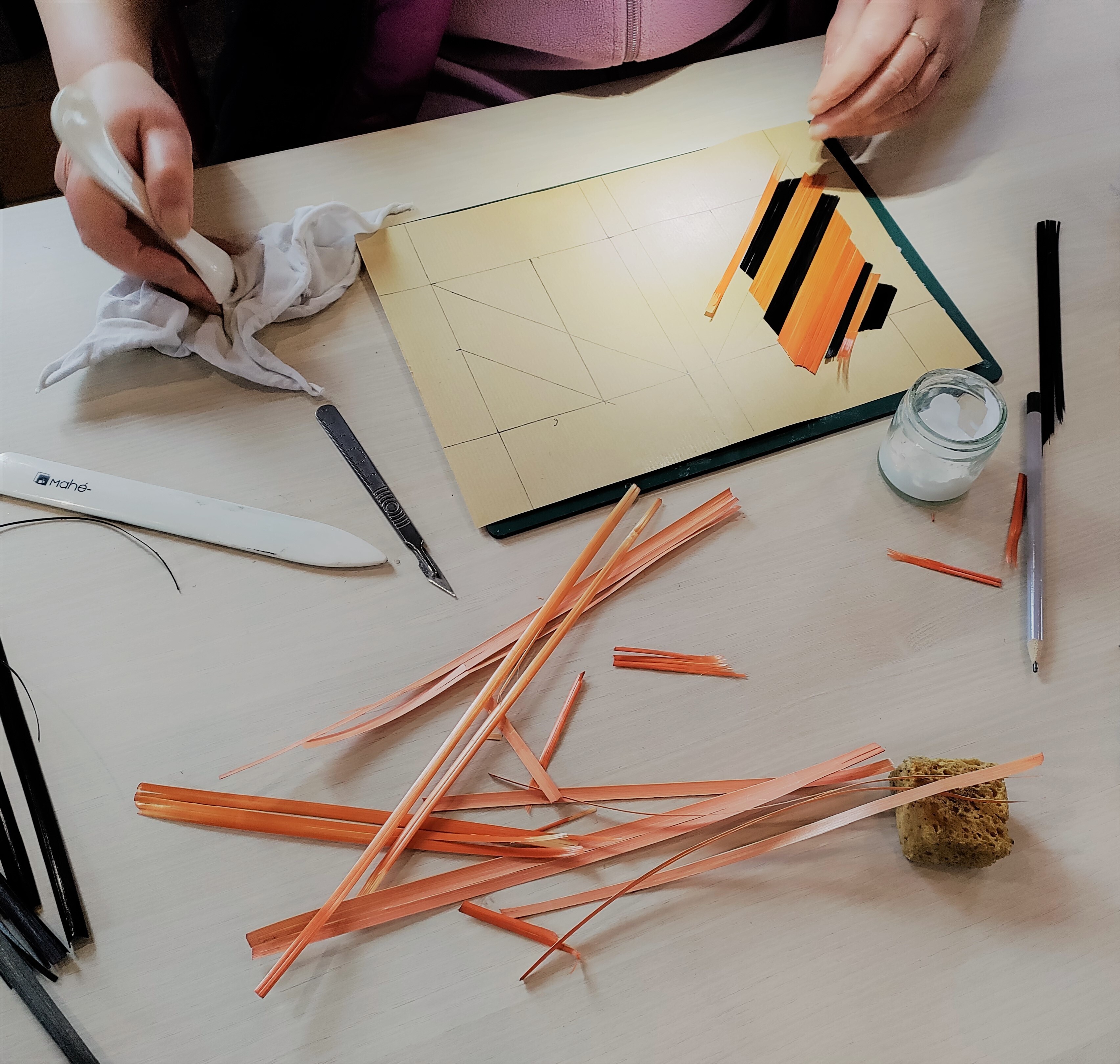 Atelier marqueterie de paille