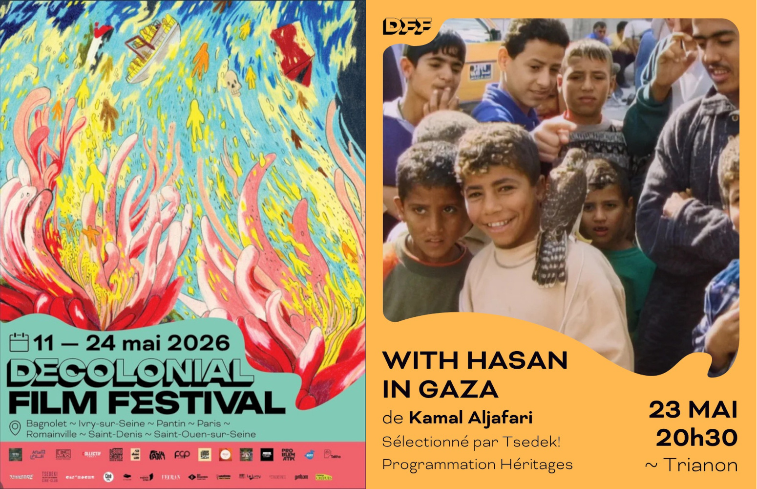 La PALESTINE au DECOLONIAL FILM FESTIVAL : "WITH HASAN IN GAZA" de Kamal ALJAFARI