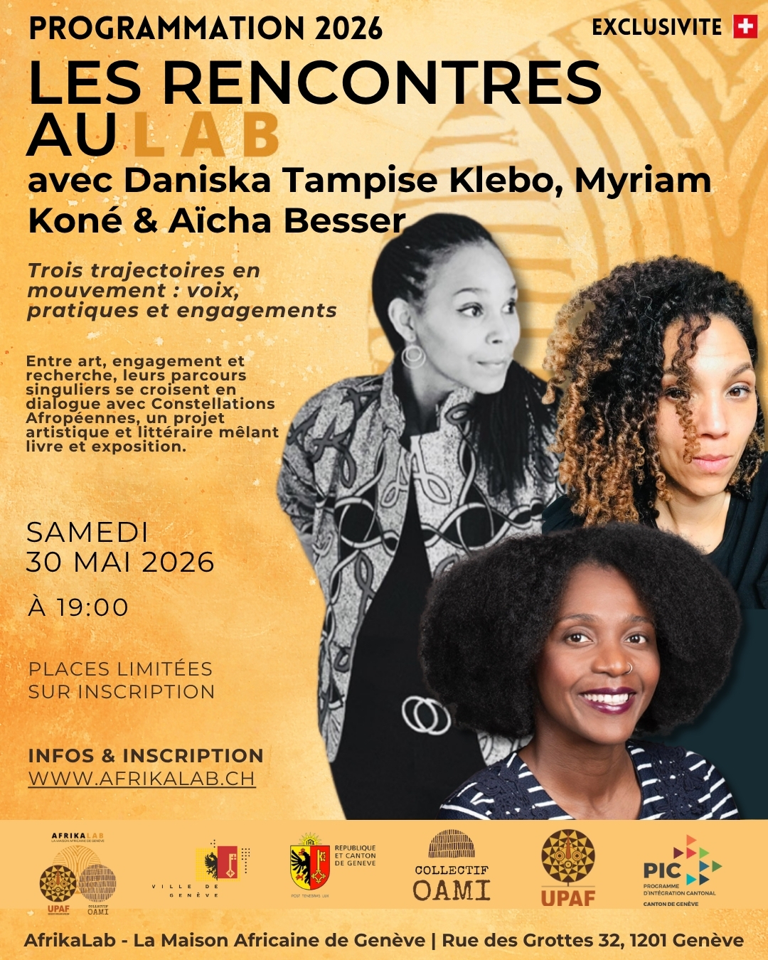 Samedi 30 mai à 19h - Rencontre au LAB avec Daniska, Myriam & Aïcha