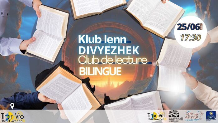Club lecture bilingue breton/français imaginé par la librairie Lenn Ha Dilenn - un autre regard, la Médiathèque de l'ICB, Emglev Bro Gwened et la Bibliothèque du Collège-Lycée Diwan Gwened.