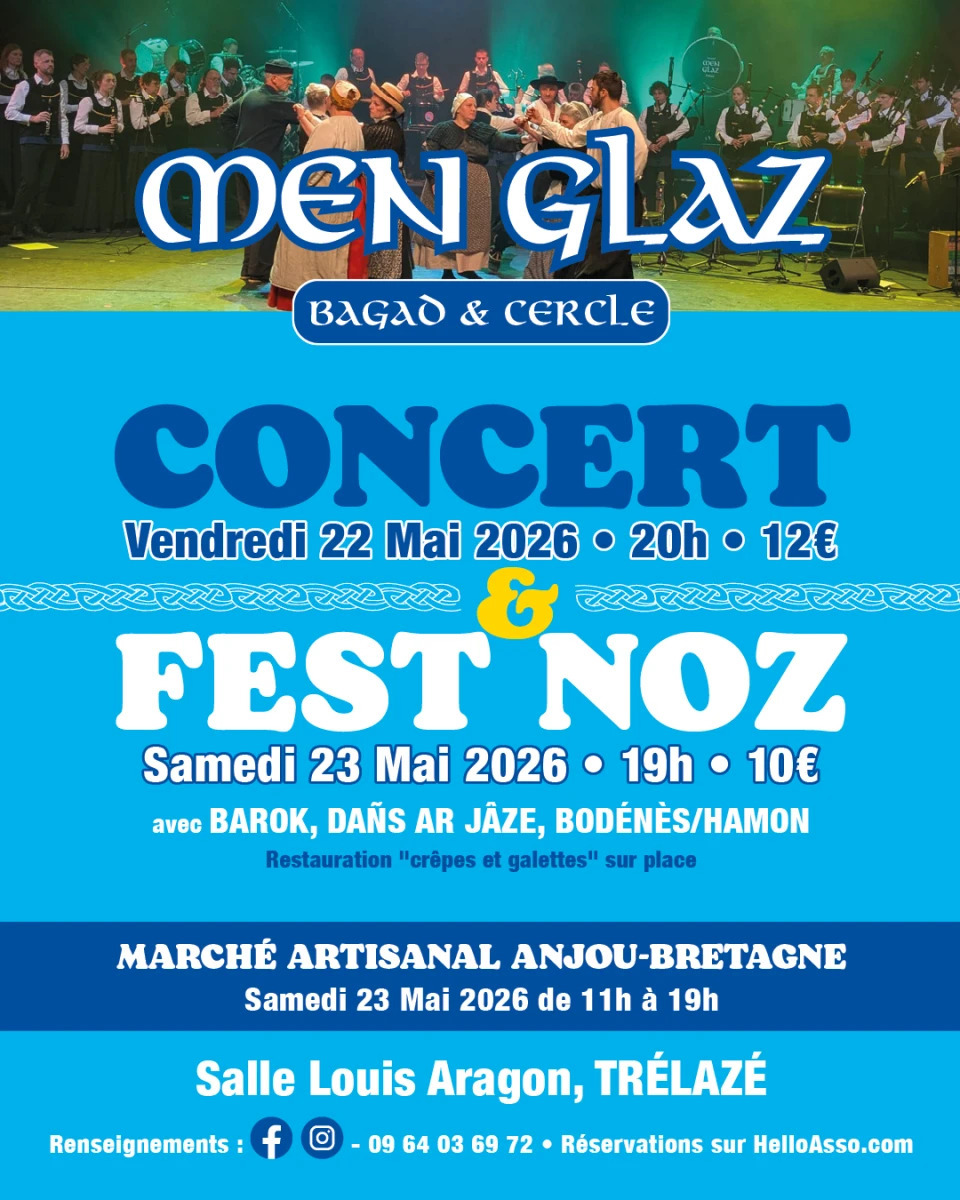 Concert Bagad Men Glaz et cercle Kevrenn d'Anjou
