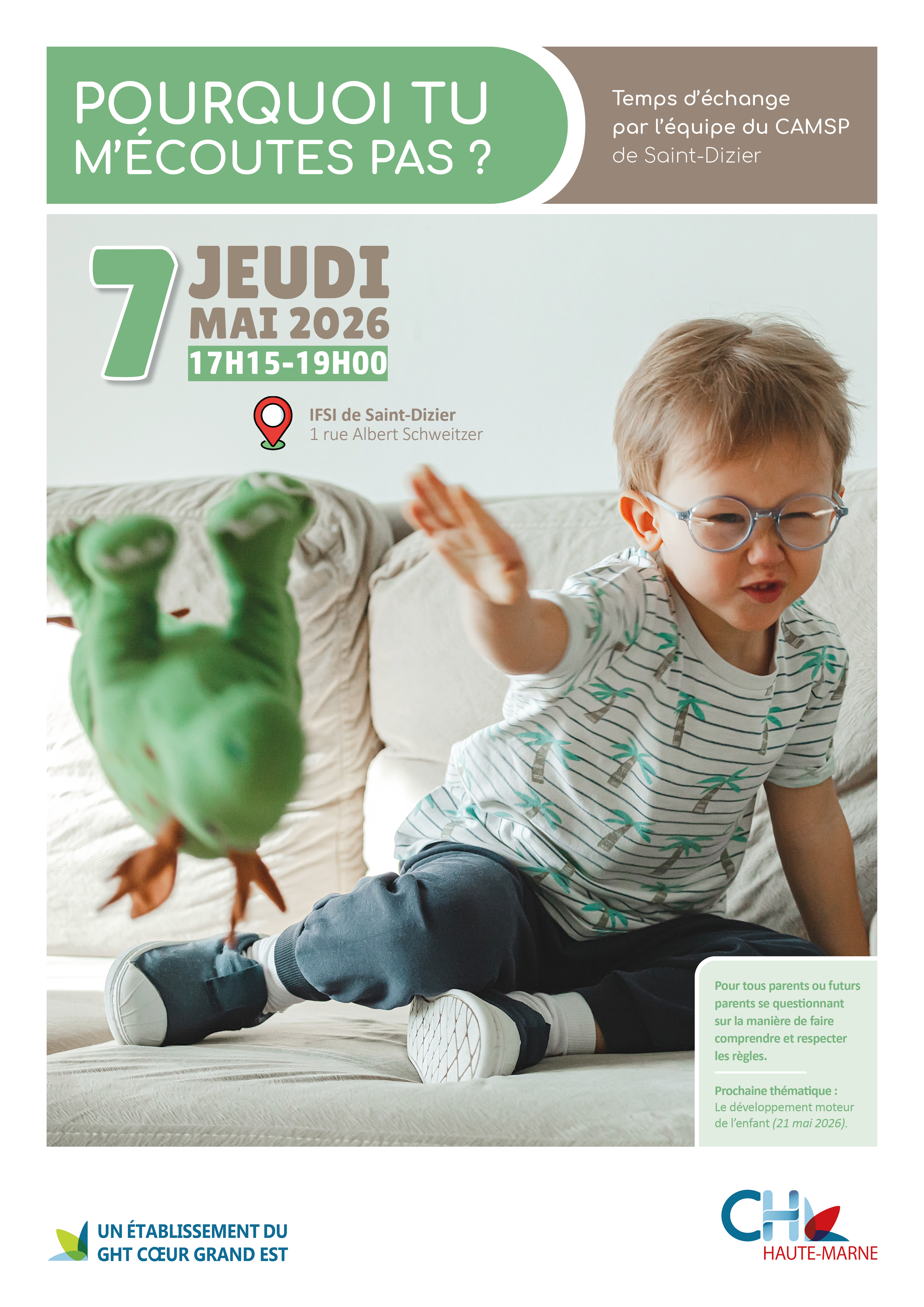 Temps d'échange parents sur l'accompagnement du développement psychomoteur de l'enfant
