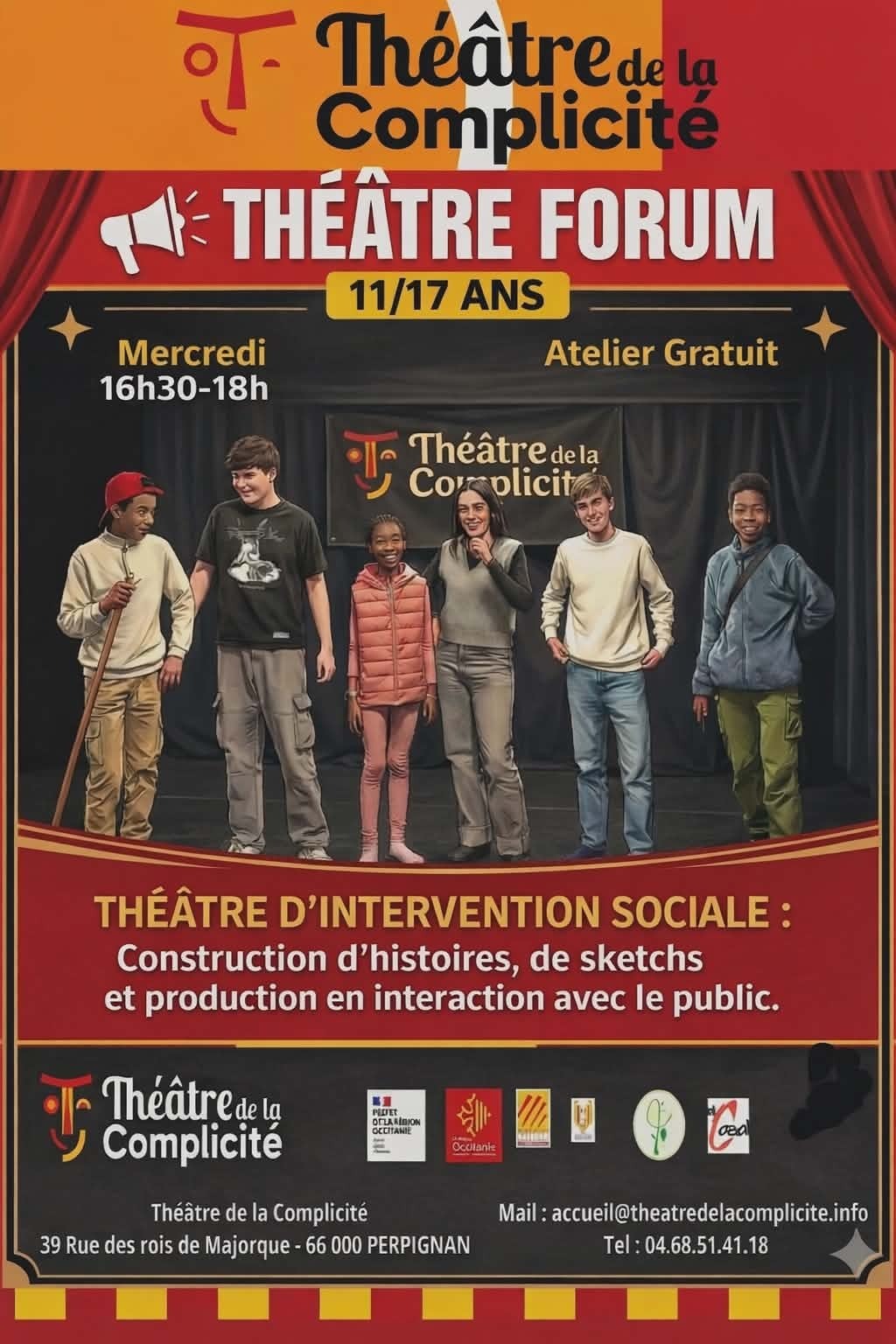ATELIER THEATRE FORUM 11-17 ANS GRATUIT