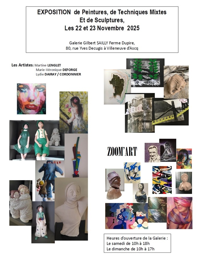 Exposition – Peintures, techniques mixtes et sculptures
