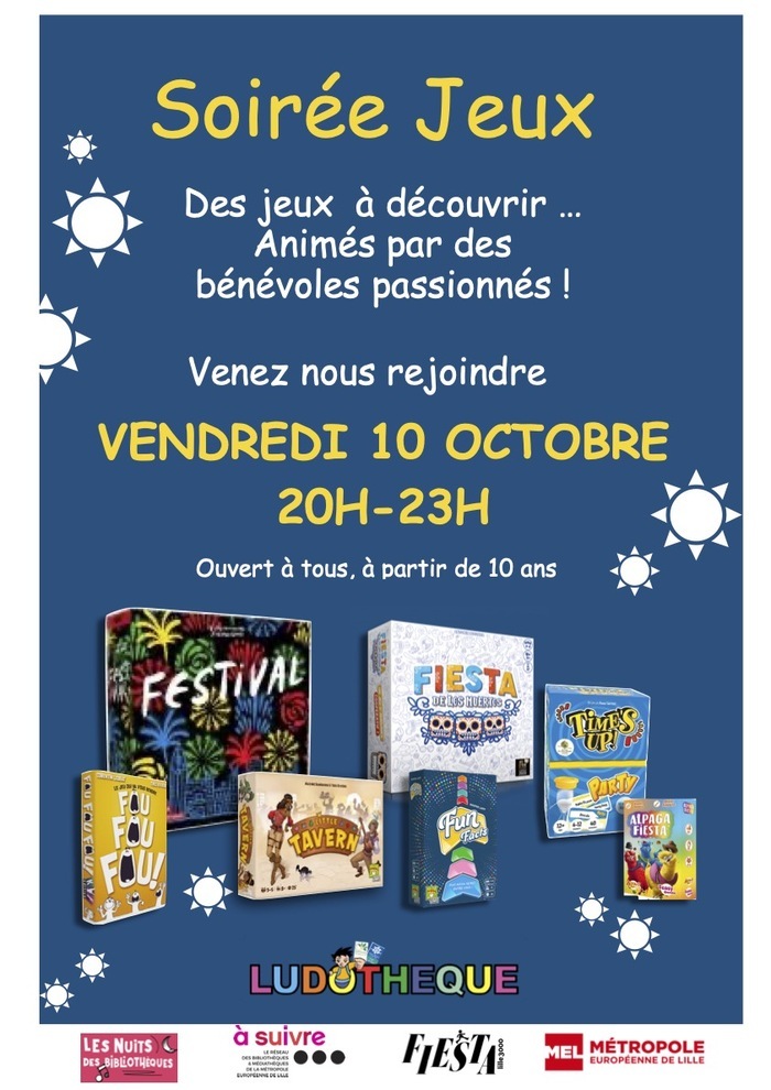 Soirée Jeux à la Ludothèque de Bondues