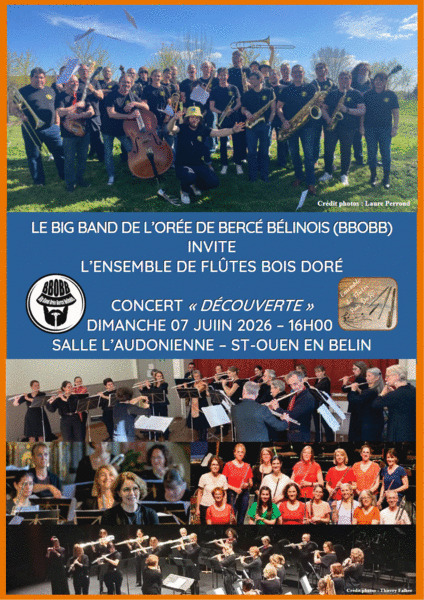 Concert jazz et classique Big Band (BBOBB) et Flûtes (Bois DoRé) "DECOUVERTE"