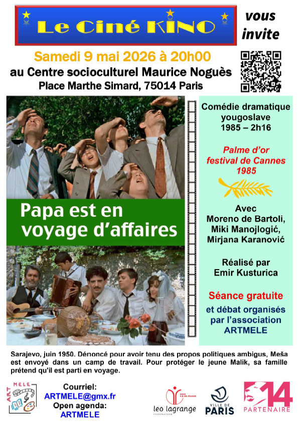 Le Ciné Kino d'ARTMELE présente "Papa est en voyage d'affaire"