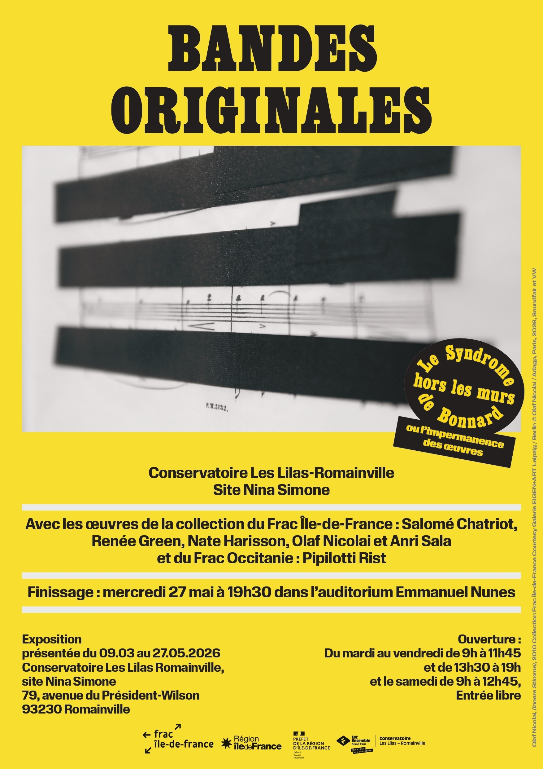 Finissage de l'exposition Bandes originales au Conservatoire de Romainville