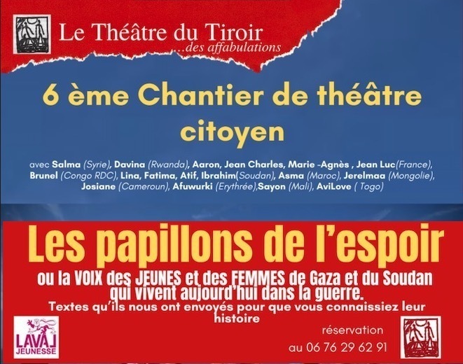 LES PAPILLONS DE L'ESPOIR ou la VOIX des JEUNES et des FEMMES de GAZA et du SOUDAN