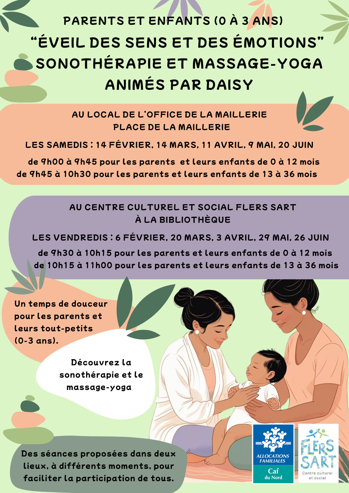 Les ateliers "Eveil des sens et des émotions" (0 à 3 ans)