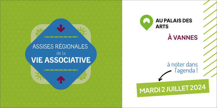 Le mardi 2 juillet 2024, à Vannes, le Mouvement Associatif de Bretagne, le Conseil Régional de Bretagne et l'État co-organisent les 3èmes Assises régionales de la vie associative.