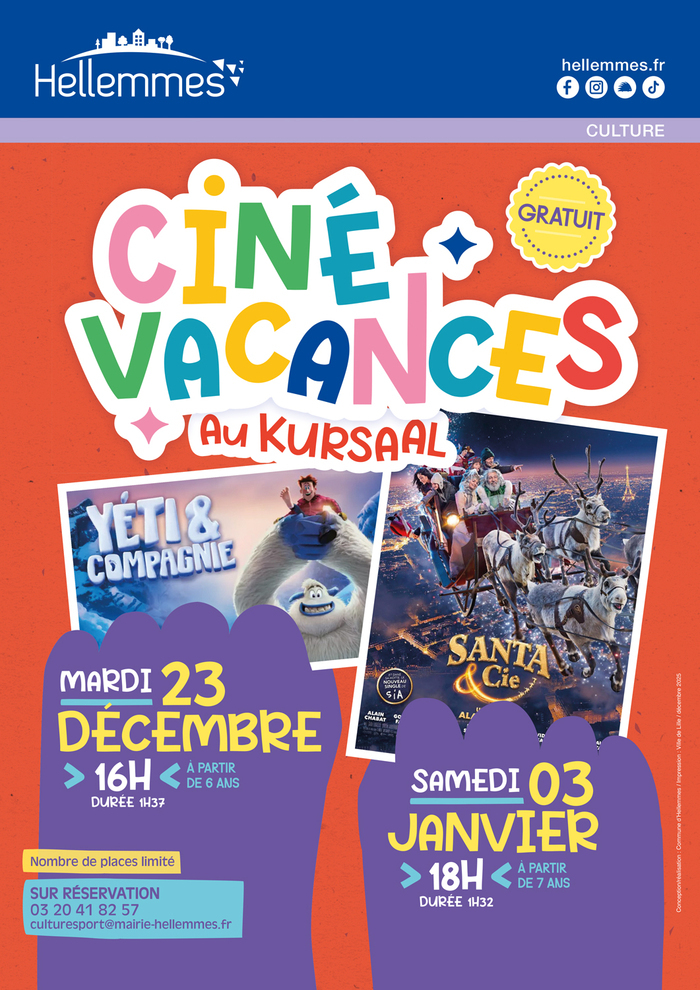 Ciné-vacances - 23/12 et 3/1