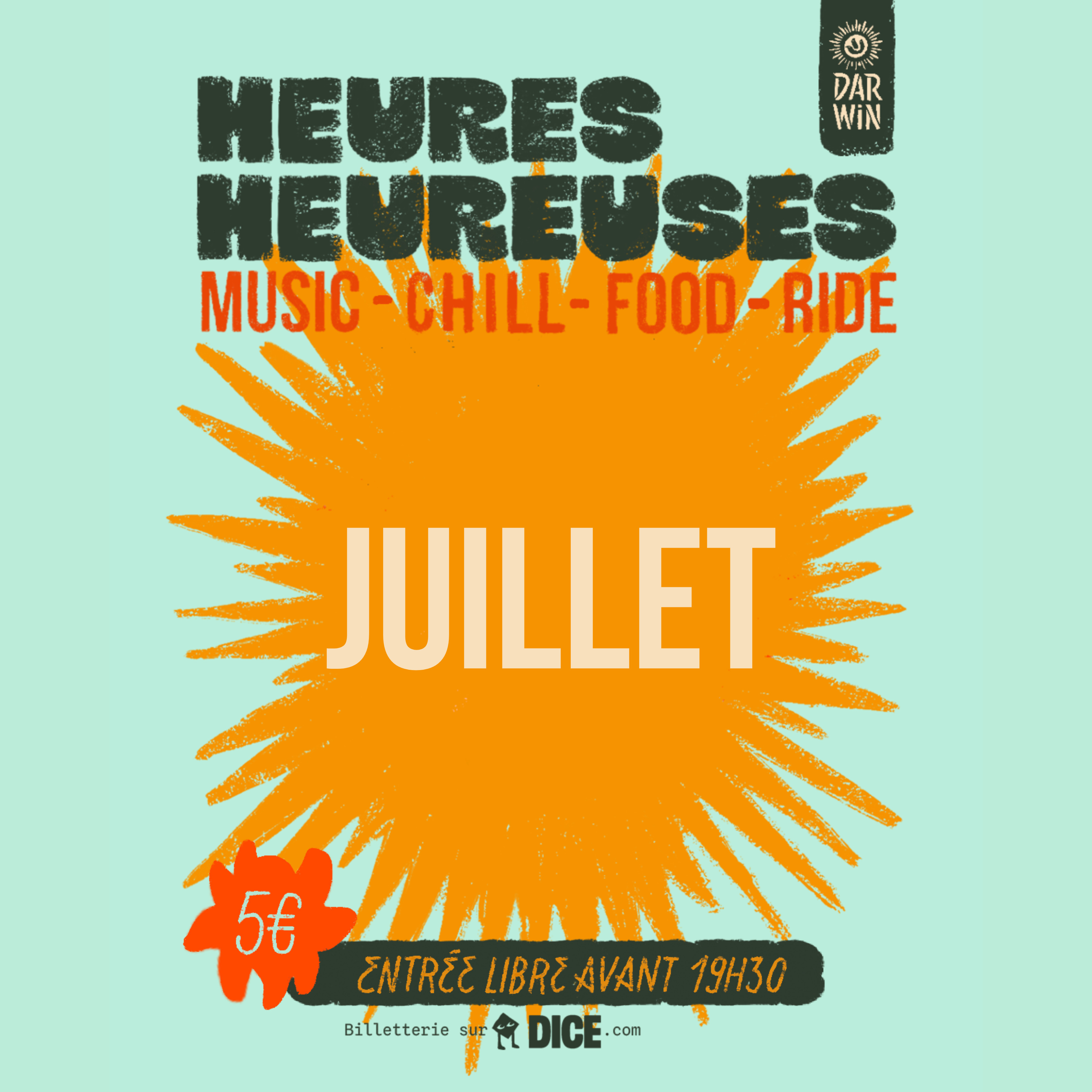 Les Heures Heureuses à Darwin - La prog de JUILLET !