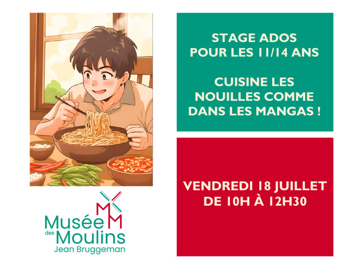 Stage ados 11-14 ans : cuisine les nouilles comme dans les mangas !