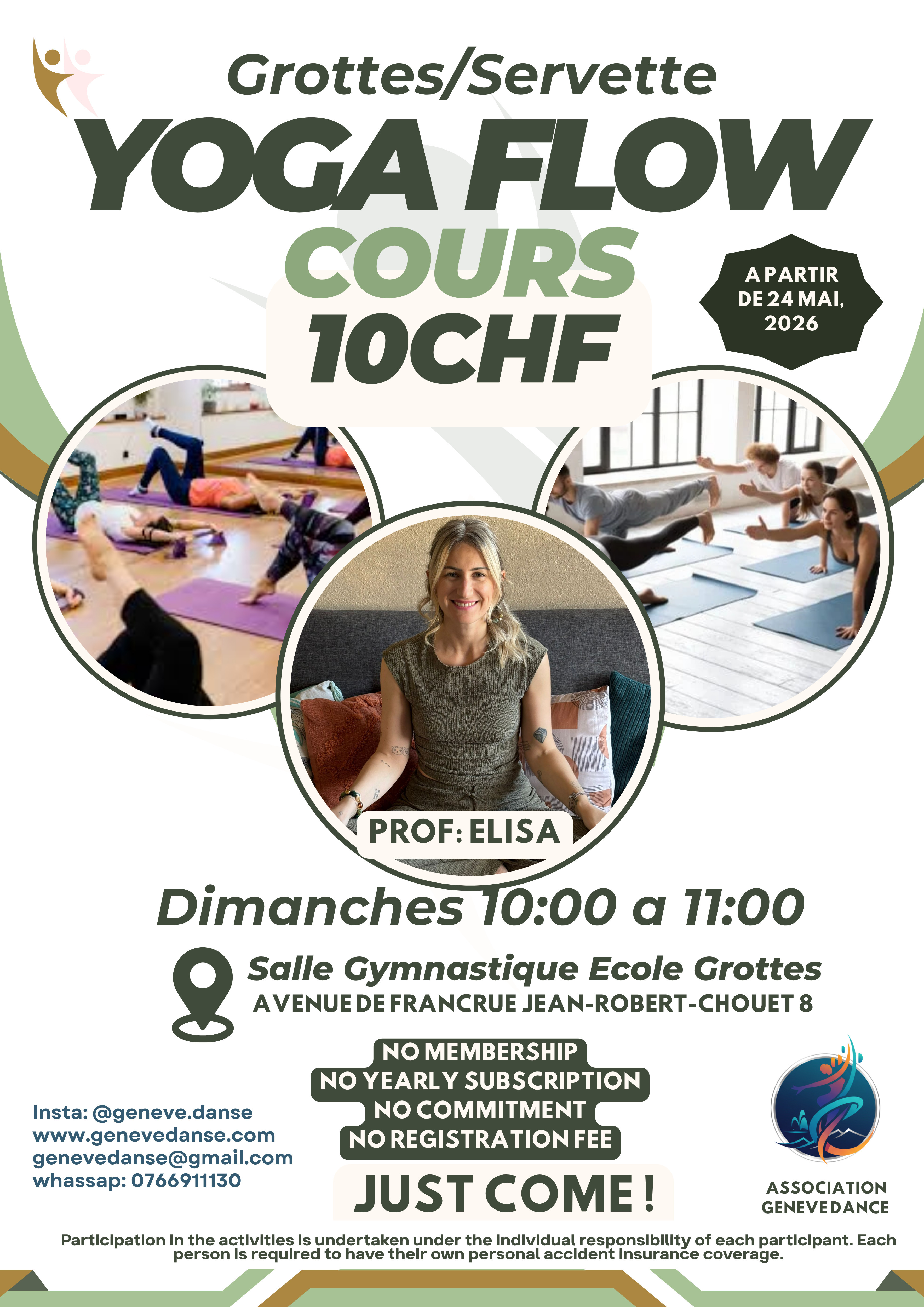YOGA COURS - all levels - 10frs