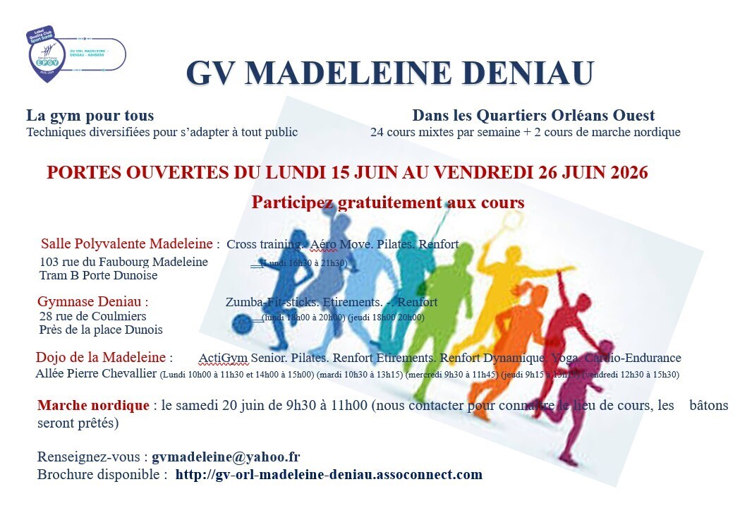 Portes Ouvertes GV Madeleine Deniau du 15 juin au 26 juin 2026