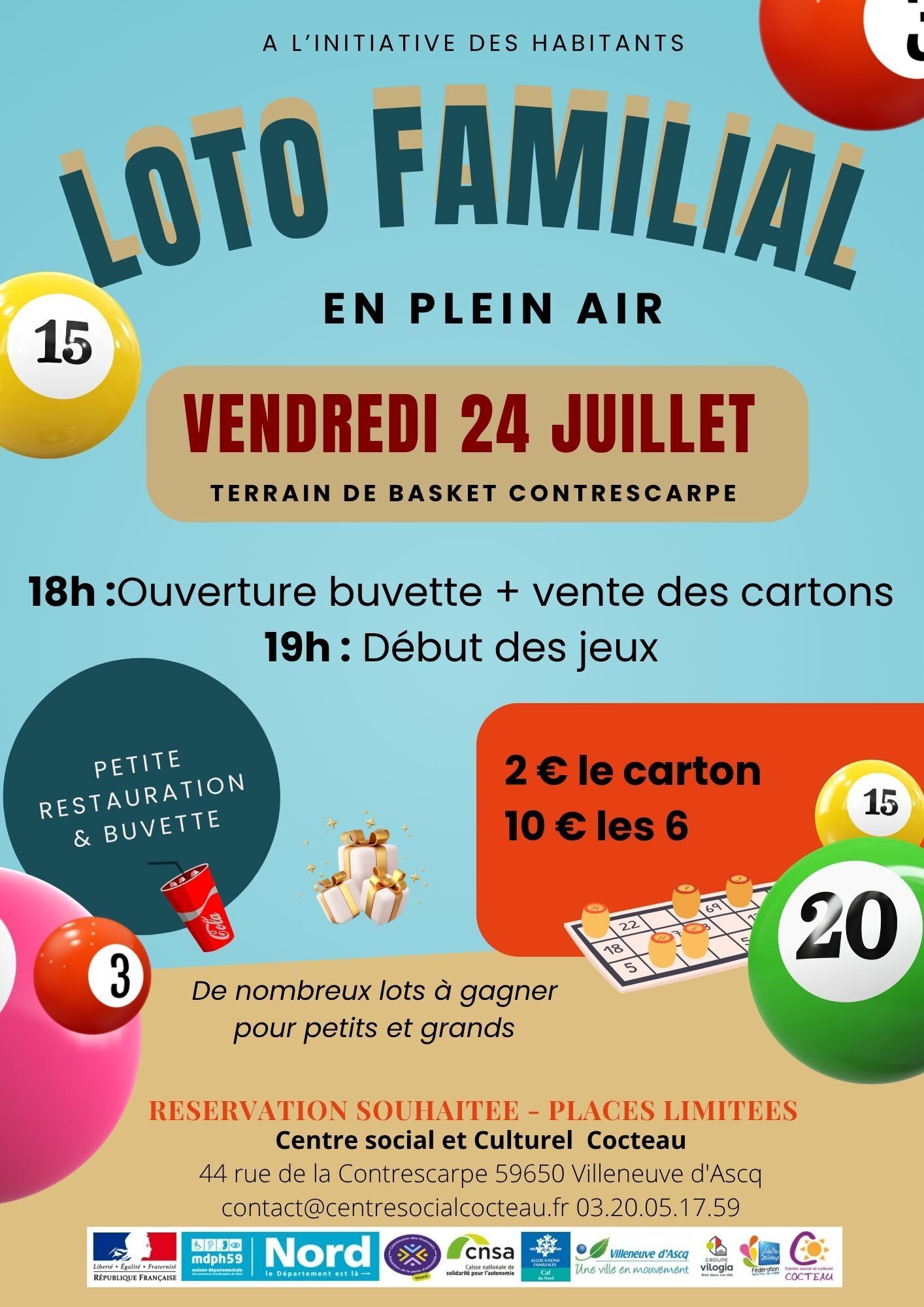 Loto en plein air avec le centre social Cocteau