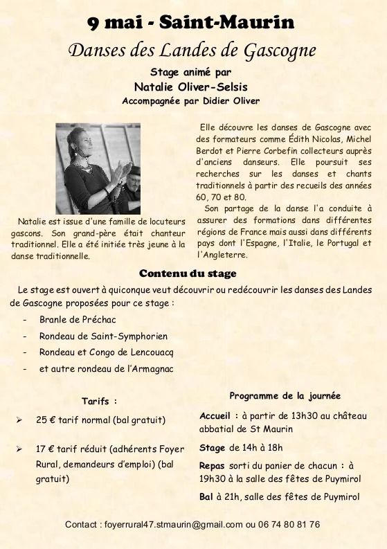 Stage des danses des Landes de Gascogne