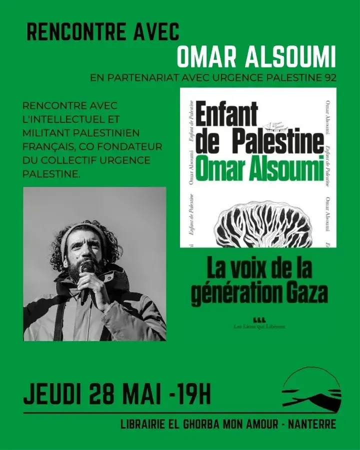 Rencontre avec l’écrivain palestinien Omar ALSOUMI autour de son livre "ENFANT DE PALESTINE"