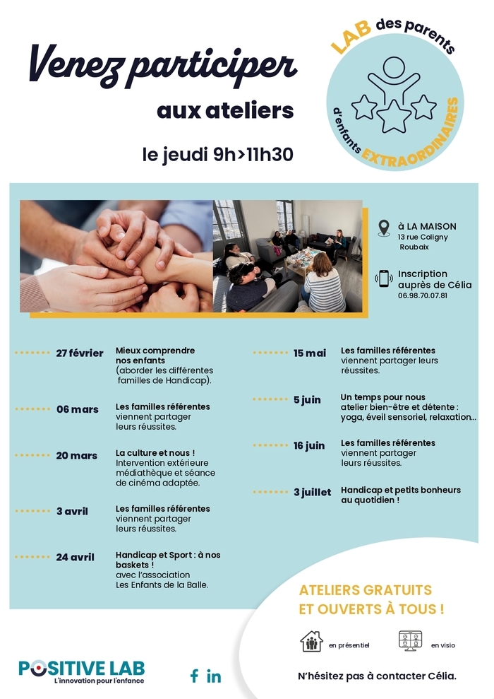 Le Lab Extraordinaire, atelier de parents ayant des enfants à besoins particuliers ou en situation de handicap