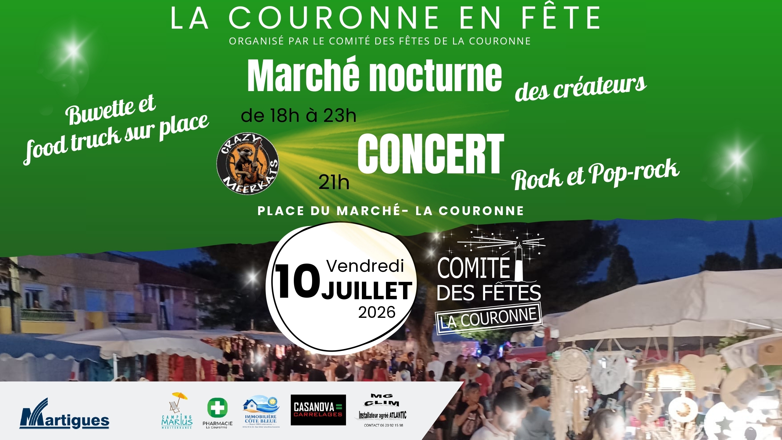 Concert et marché nocturne des créateurs à la Couronne