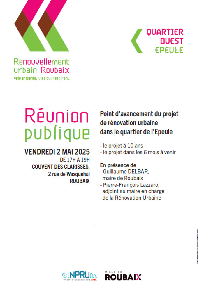Réunion publique - Point d'avancement du projet de rénovation urbaine dans le quartier de l'Epeule