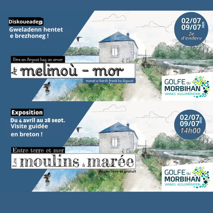 Expostion sur les Mooulins à marées dans les jardins de Limur, guidée en breton.