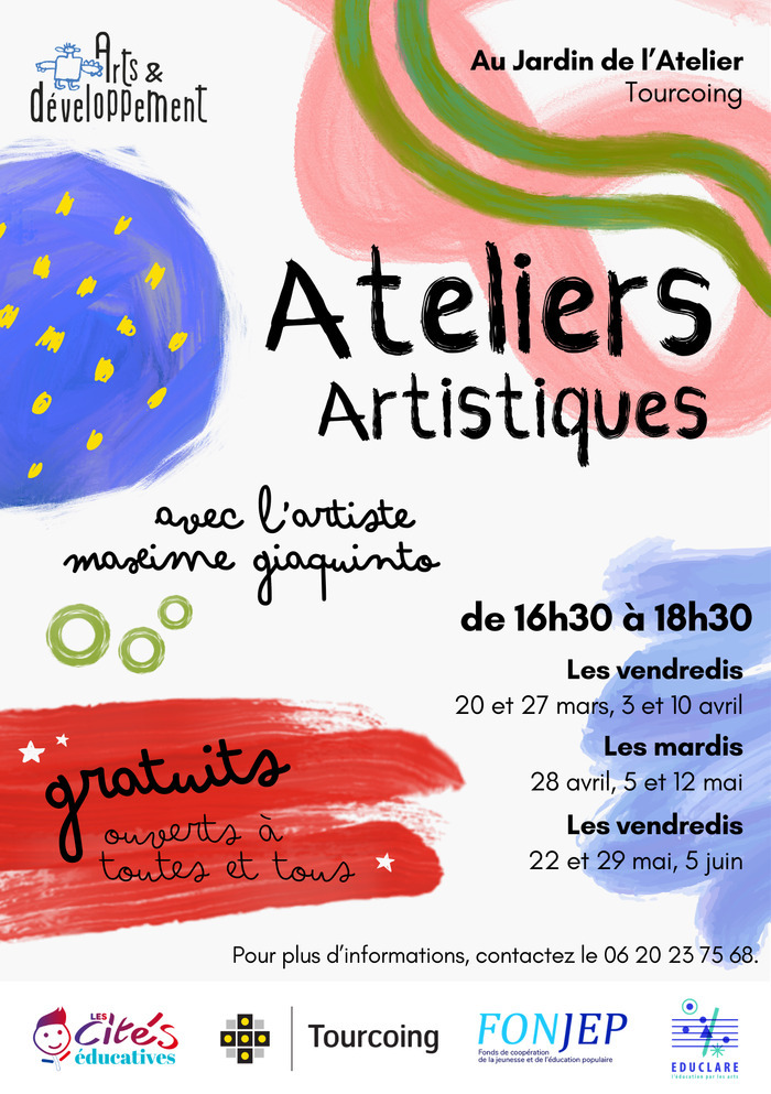 Ateliers artistiques de rue pour les enfants et les familles, avec l'artiste Maxime Giaquinto !