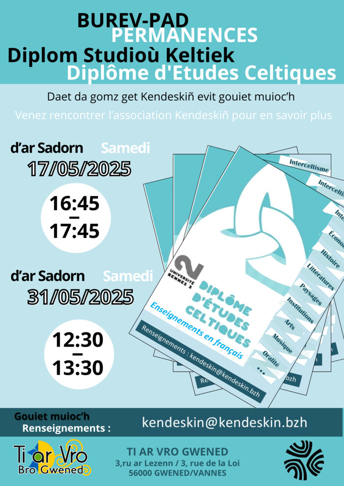 Informations sur le Diplôme d'Etudes Celtiques / Kendeskiñ