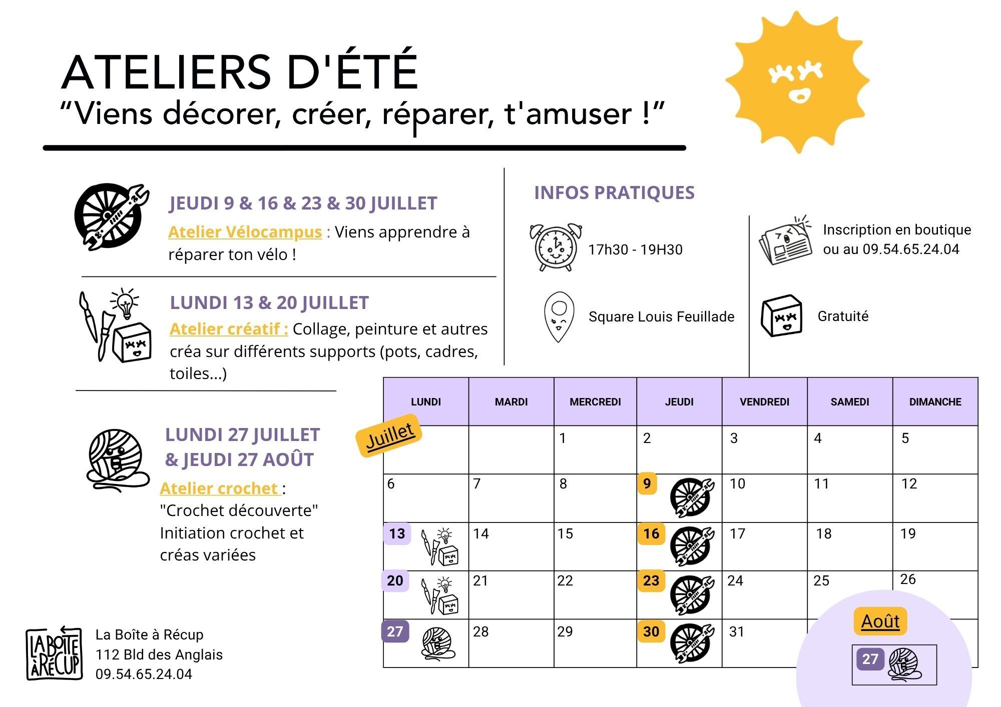 Les Ateliers d'été de La Boîte à Récup