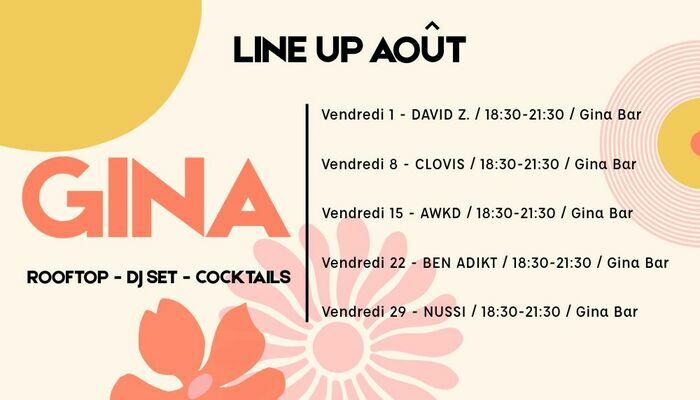 Les DJ set d’Août chez Gina