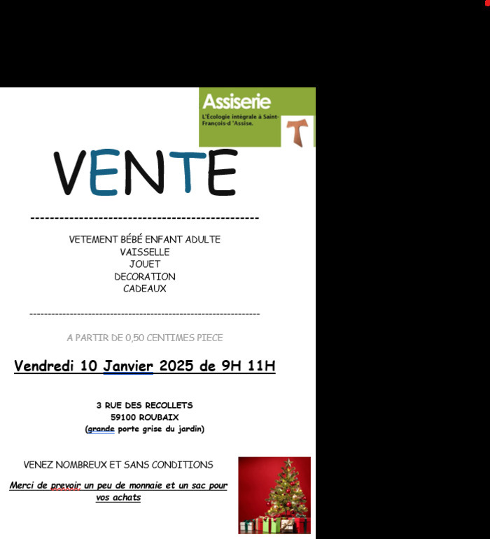 Vente de vétements.