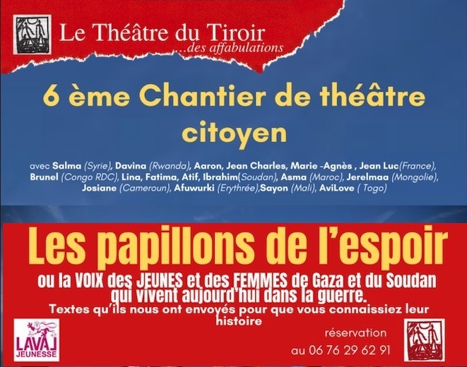 LES PAPILLONS DE L'ESPOIR ou la VOIX des JEUNES et des FEMMES de GAZA et du SOUDAN