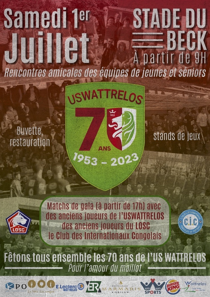 fêtons les 70 ans de l'US Wattrelos !