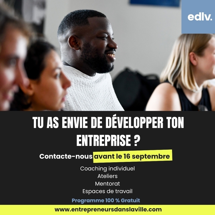 Appel à candidatures Entrepreneurs dans la ville jusqu'au 16 septembre 2025