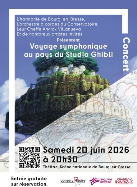 Concert "Voyage symphonique au pays du Studio Ghibli" - L'Harmonie de Bourg fête 40 ans de magie
